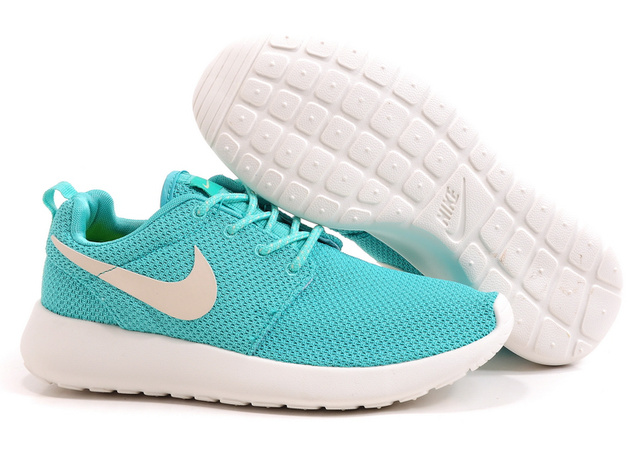 Femmes Nike Roshe Running Chaussures Blanc Bleu